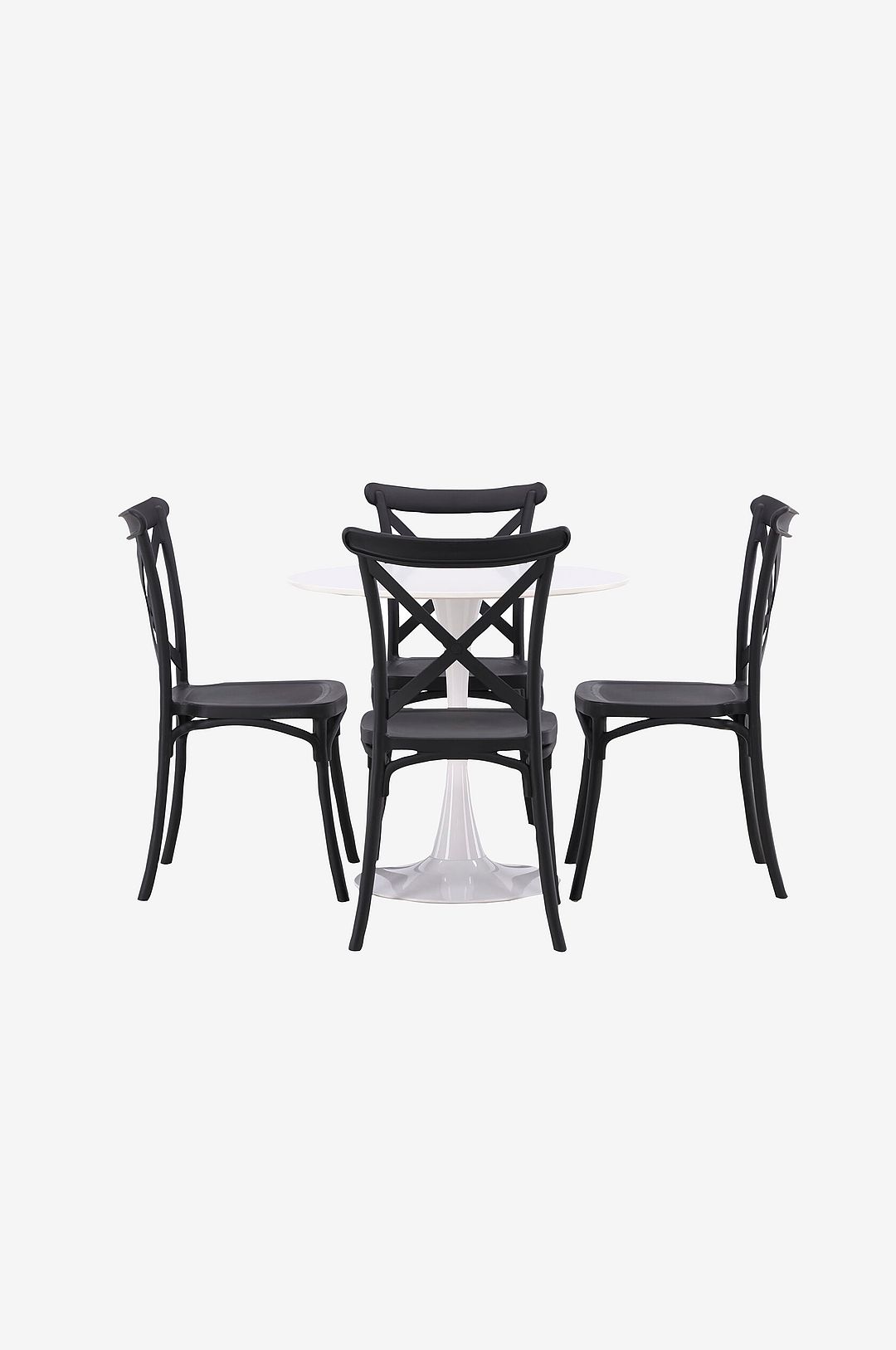 Venture Home – Matgrupp Hamden med 4 stycken stolar Crosett – Svart – Matgrupp 4 personer – Från Homeroom