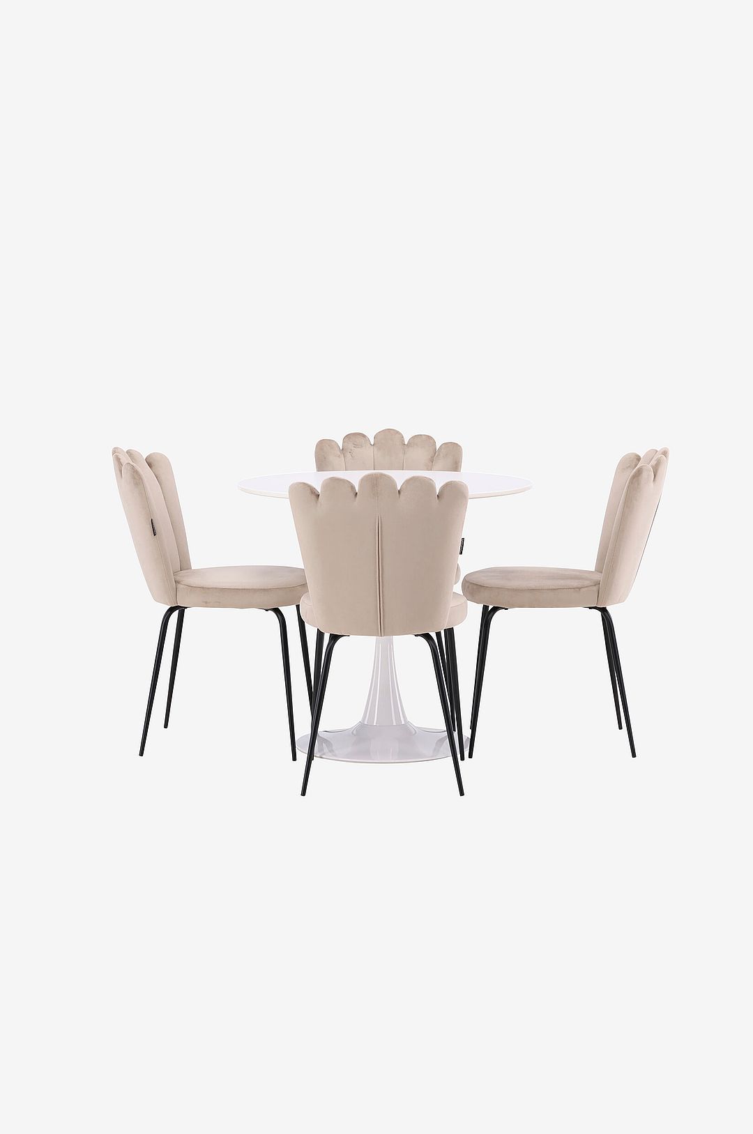 Venture Home – Matgrupp Hamden med 4 stycken stolar Limhamn – Beige – Matgrupp 4 personer – Från Homeroom