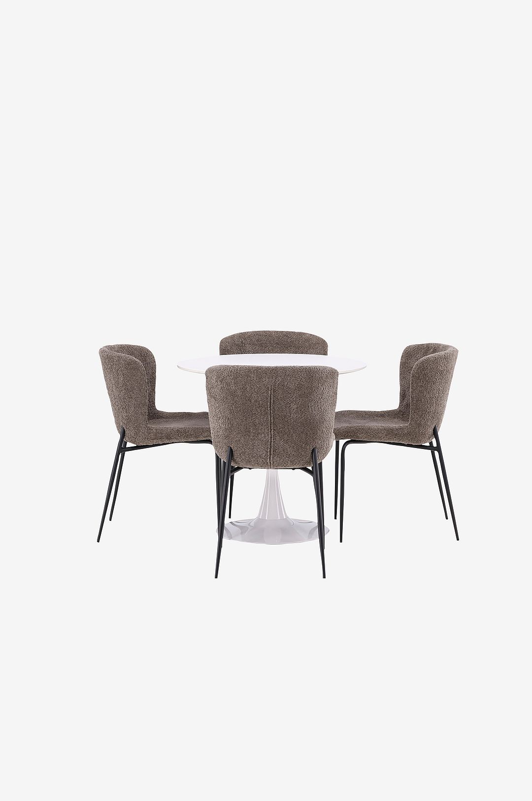 Venture Home – Matgrupp Hamden med 4 stycken stolar Modesto – Grå – Matgrupp 4 personer – Från Homeroom