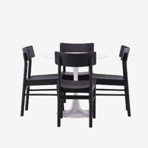 Venture Home – Matgrupp Hamden med 4 stycken stolar Montros – Beige – Matgrupp 4 personer – Från Homeroom