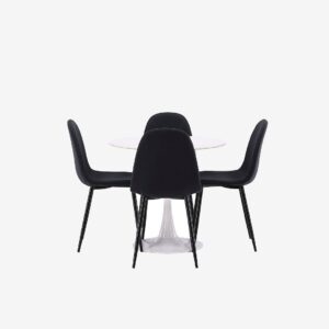 Venture Home – Matgrupp Hamden med 4 stycken stolar Polar – Svart – Matgrupp 4 personer – Från Homeroom