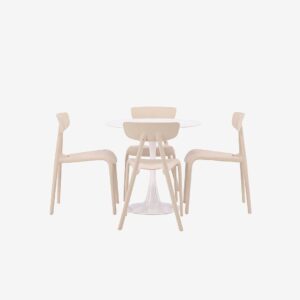 Venture Home – Matgrupp Hamden med 4 stycken stolar Ursholmen – Beige – Matgrupp 4 personer – Från Homeroom
