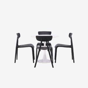Venture Home – Matgrupp Hamden med 4 stycken stolar Ursholmen – Svart – Matgrupp 4 personer – Från Homeroom