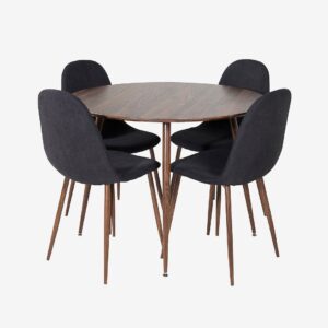 Venture Home – Matgrupp Pia inkl 4st matstolar Penally – Grå – Matgrupp 4 personer – Från Homeroom