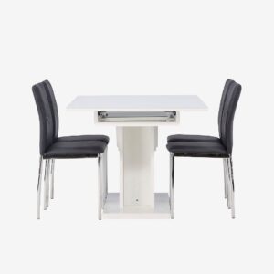 Venture Home – Matgrupp Pluto med 4st stolar Lily – Vit – Matgrupp 4 personer – Från Homeroom