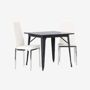 Venture Home – Matgrupp Tempe med 2st stolar Pastill – Svart – Matgrupp 4 personer – Från Homeroom