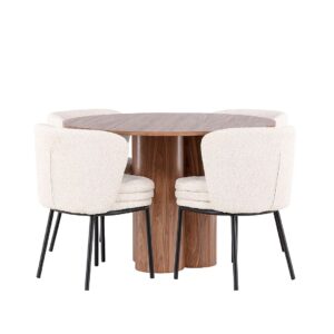 Venture Home – Olivia matbord med Agnes matstol – Vit – Matgrupp 4 personer – Från Homeroom