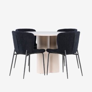 Venture Home – Olivia matbord med Modesto matstol – Svart – Matgrupp 4 personer – Från Homeroom