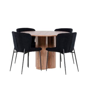 Venture Home – Olivia matbord med Modesto matstol – Svart – Matgrupp 4 personer – Från Homeroom