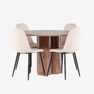 Venture Home – Olivia matbord med Polar matstol – Beige – Matgrupp 4 personer – Från Homeroom