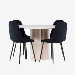 Venture Home – Olivia matbord med Polar matstol – Svart – Matgrupp 4 personer – Från Homeroom