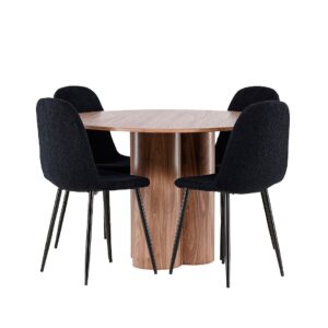 Venture Home – Olivia matbord med Polar matstol – Svart – Matgrupp 4 personer – Från Homeroom