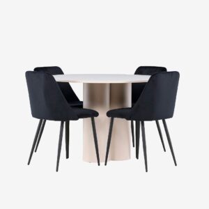 Venture Home – Olivia Matbord med Night Matstol – Svart – Matgrupp 4 personer – Från Homeroom
