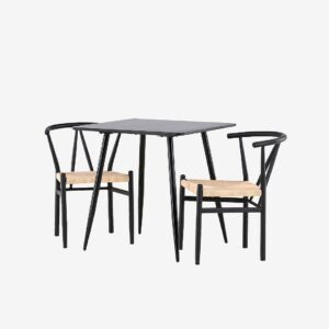 Venture Home – Polar matbord med Alfons matstol – Svart – Matgrupp 2 personer – Från Homeroom