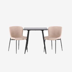 Venture Home – Polar matbord med Modesto matstol – Beige – Matgrupp 2 personer – Från Homeroom