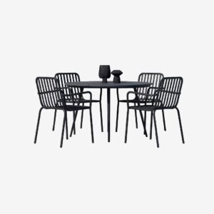 Venture Home – San Vito matgrupp med stolar Peking – Svart – Matgrupper – Från Homeroom