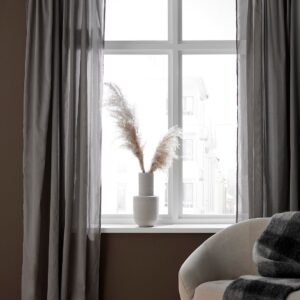 &Home – Kanallängd i bomullsvoile 2-pack – Grå – Kanallängder – Från Homeroom