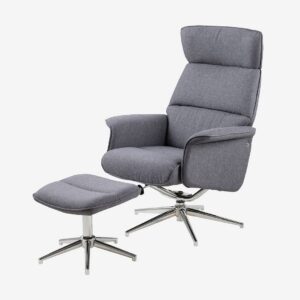 AC Design Furniture – Fåtölj med pall, Wilda – Grå – Fåtöljer – Från Homeroom