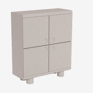 AC Design Furniture – Magee skåp, topp, ram, 4 dörrar, 4 hyllplan och bas PU-lackerad Mdf, 100x40x120 cm – Grå – Skåp – Från Homeroom