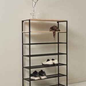 CRAIK skohylla Svart/natur