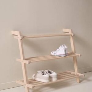 EDDISON skohylla 80 cm Vitlaserad