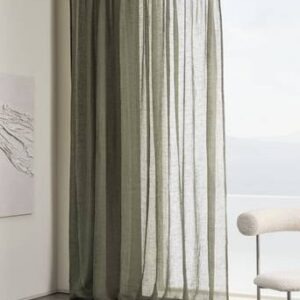 ELLEN linnegardin1 längd – extra bred Khakigrön