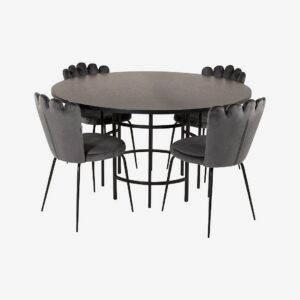 Furniture Fashion – Matbord Copenhagen med 4 st Matstol Limhamn – Grå – Matbord – Från Homeroom