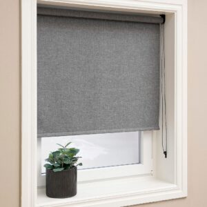 Hasta – Mörkläggningsrullgardin i textil, höjd 185 cm – Grå – Rullgardiner – Från Homeroom