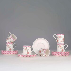 Hermia – Set med kaffekoppar (12 delar) Blossom – Rosa – Koppar & muggar – Från Homeroom