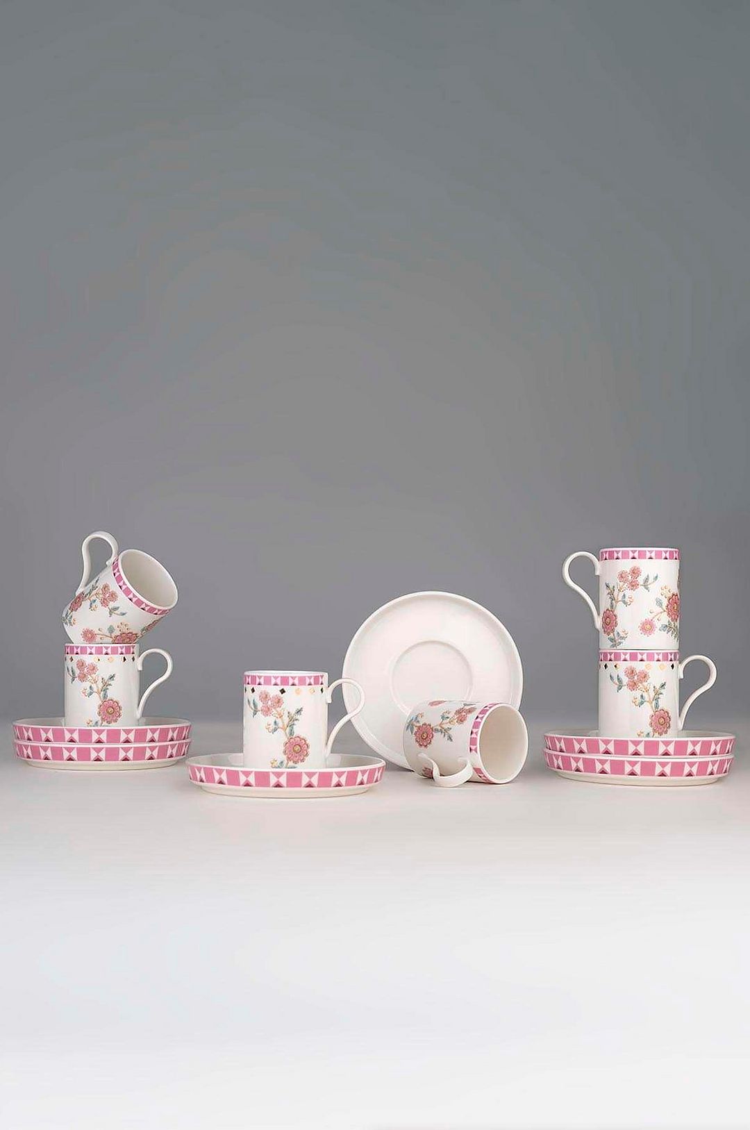 Hermia – Set med kaffekoppar (12 delar) Blossom – Rosa – Koppar & muggar – Från Homeroom