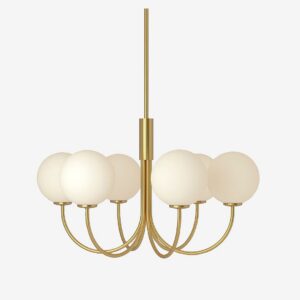 Herstal – Ljuskrona Ballon 6 – Mässing – Takpendlar – Från Homeroom