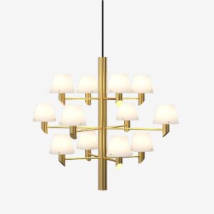 Herstal – Ljuskrona Gil 12 – Mässing – Takpendlar – Från Homeroom