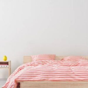 KAYO påslakanset dubbelsäng Korallrosa/vit