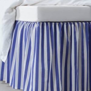 KAYO sängkappa med volang Klarblå/vit