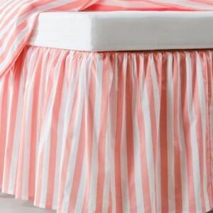 KAYO sängkappa med volang Korallrosa/vit