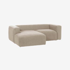Kave Home – Soffa Blok 2-sits i chenille divan vänster – Vit – 2-sits soffor – Från Homeroom