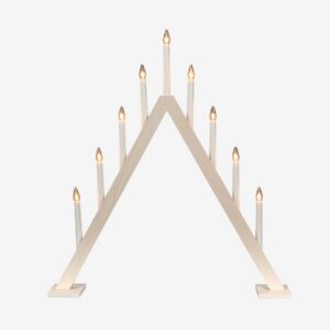 Konstsmide – Ljusstake trä 9glödlampor – Vit – Adventsljusstakar – Från Homeroom