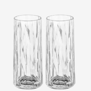 Koziol – Longdrinkglas 2-pack Club No. 3 250 ml – Transparent – Drinkglas & shotglas – Från Homeroom