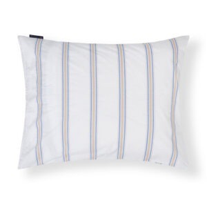 Lexington Dobby Striped Washed Cotton Örngott White/Blue/Beige 50×60