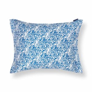 Lexington Flower Printed Cotton Sateen Örngott Blue/White 65×65