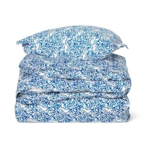 Lexington Flower Printed Cotton Sateen Påslakanset Blue/White 220×220