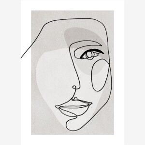 Malerifabrikken – Poster Face Line 3 – Grå – Posters – Från Homeroom