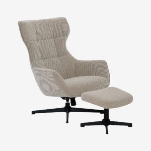 Nordic Furniture Group – Fåtölj med pall Weston – Beige – Fåtöljer – Från Homeroom