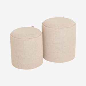 Nordic Furniture Group – Sittpuff Maiko, set om 2 – Beige – Fotpallar & puffar – Från Homeroom