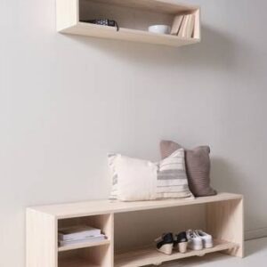 REYKJAVIK bänk/skohylla Vitlaserad