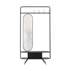 RINK Klädhängare Med Spegel Svart