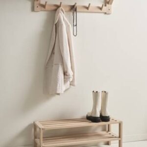 SKÄRHAMN set med skohylla och hatthylla Vitsåpad ek