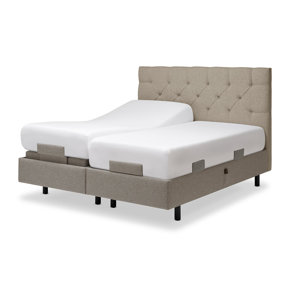 Tempur Box Spring Pro Luxe Ställbar Säng 160x210 Warm Stone