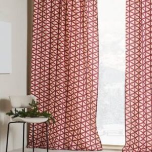 VALERIA multifunktionsgardin 2-pack Röd/beige