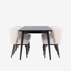 Venture Home – Ellis matbord med Agnes matstol – Vit – Matgrupp 6 personer – Från Homeroom